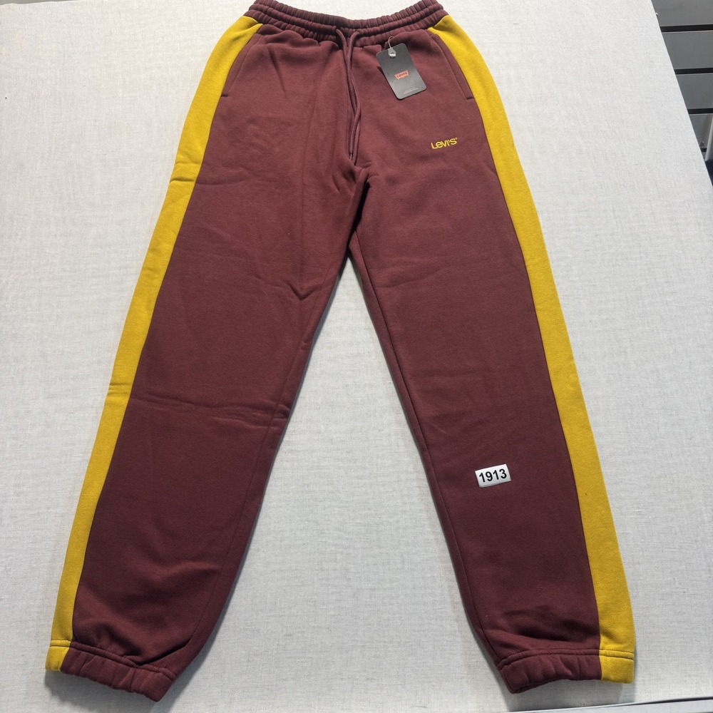 Levi's Sweatpants Men Sz S Maroon Yellow New With Tags
